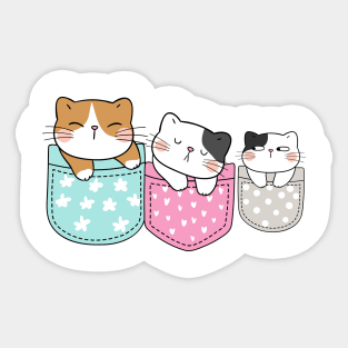 Three Cats Three Moods Sticker